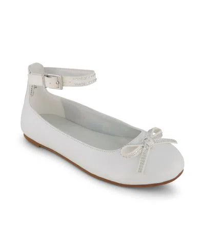 Kenneth Cole New York Kids' Little Girls Daisy Sara Ballet Flat Shoes In White