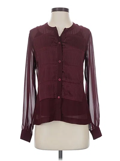 Pre-owned Kenneth Cole New York Long Sleeve Blouse In Burgundy