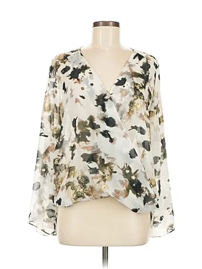 Pre-owned Kenneth Cole New York Long Sleeve Blouse In White