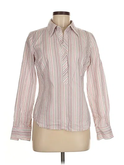 Pre-owned Kenneth Cole New York Long Sleeve Blouse In White