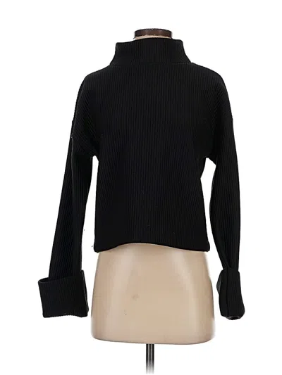 Pre-owned Kenneth Cole New York Long Sleeve Top Black Turtleneck Tops
