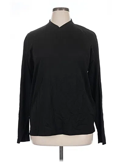 Pre-owned Kenneth Cole New York Long Sleeve Top Black Turtleneck Tops