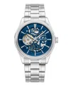 Kenneth Cole New York Mechanical Silver Stainless Steel Watch 42mm In Silver
