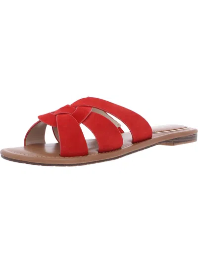 Kenneth Cole New York Mello Swirl Womens Suede Open Toe Slide Sandals In Red