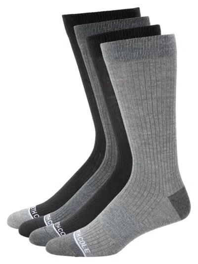 Kenneth Cole New York Men's 4-pack Assorted Crew Socks In Black Multi
