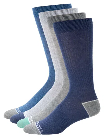 Kenneth Cole New York Men's 4-pack Assorted Crew Socks In Navy Multi
