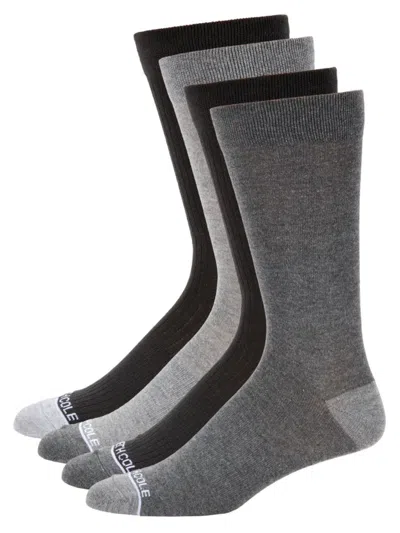 Kenneth Cole New York Men's 4-pack Crew Socks Set In Black Pack