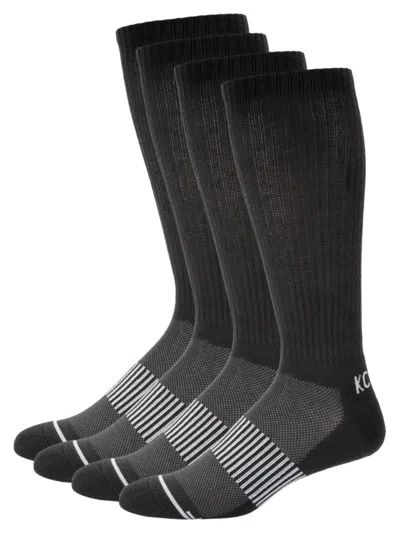 Kenneth Cole New York Men's 4-pack Logo Crew Socks In Black
