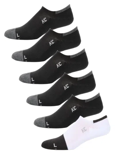 Kenneth Cole New York Men's 6-pack No Show Socks Set In Black
