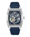 Kenneth Cole New York Men's Automatic Blue Silicone Watch 40mm In Blue