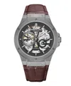 Kenneth Cole New York Men's Automatic Brown Genuine Leather Watch 43mm In Brown