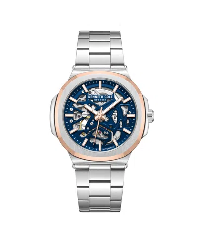 Kenneth Cole New York Men's Automatic Silver Stainless Steel Watch 45.5mm