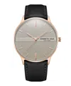 Kenneth Cole New York Men's Modern Classic Black Genuine Leather Strap Watch 42mm In Black