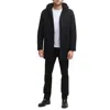 Kenneth Cole New York Mens Hooded Polyester Wool Coat In Black
