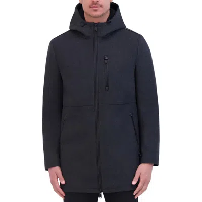 Kenneth Cole New York Mens Hooded Polyester Wool Coat In Pink