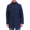 Kenneth Cole New York Water Resistant Jacket With Quilted Bib In Blue