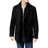 Kenneth Cole New York Mens Wool Blend Cold Weather Pea Coat In Black