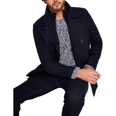 Kenneth Cole New York Mens Wool Blend Cold Weather Pea Coat In Blue