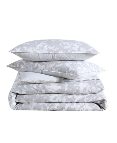 Kenneth Cole New York Merrion Cotton 3 Piece King Comforter Set Bedding In Light Gray