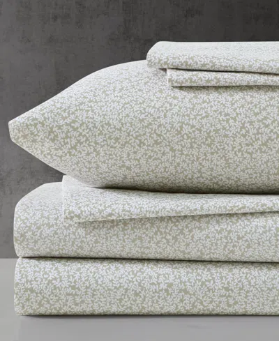 Kenneth Cole New York Microfiber 4 Piece Sheet Set, Twin In Beige Flowers