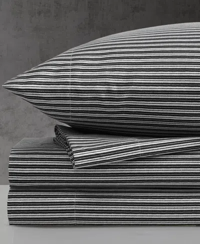 Kenneth Cole New York Microfiber 4 Piece Sheet Set, Twin In Twill Stripe