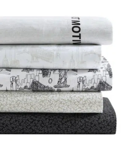 Kenneth Cole New York Microfiber Sheet Set In Soft Black Flowers