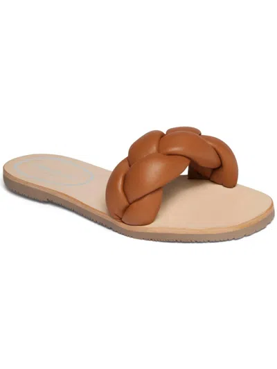 Kenneth Cole New York Nellie Braid Womens Braided Leather Slide Sandals In Green