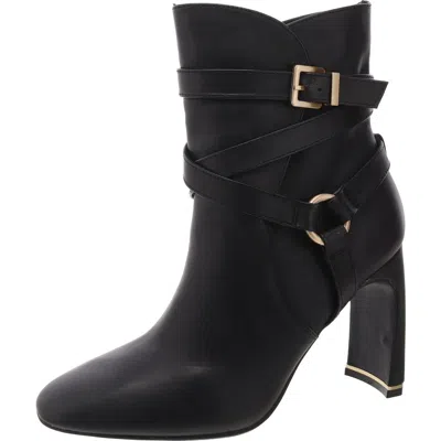 Kenneth Cole New York Nellie Womens Zipper Man Made Ankle Boots In Black