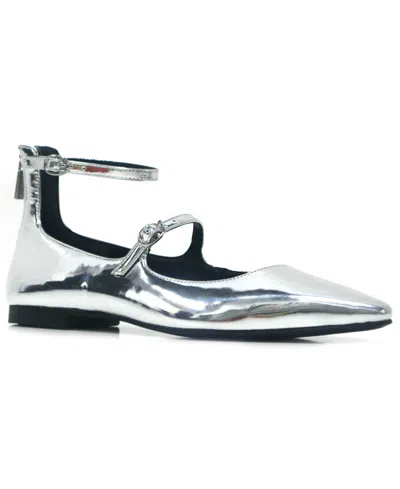 Kenneth Cole New York Nolita Snip Toe Ballet Flat In Silver Specchio