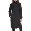 Kenneth Cole New York Notch Lapel Felted Coat In Black