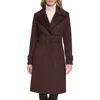 Kenneth Cole New York Notch Lapel Felted Coat In Merlot