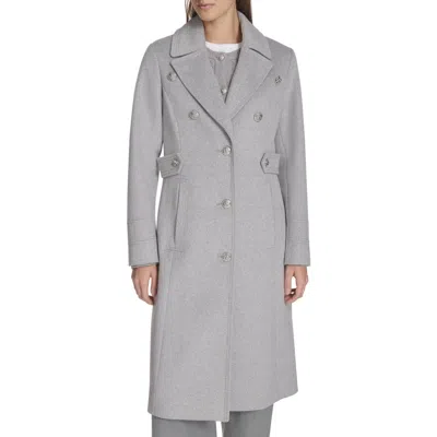 Kenneth Cole New York Notch Lapel Military Coat In Gray