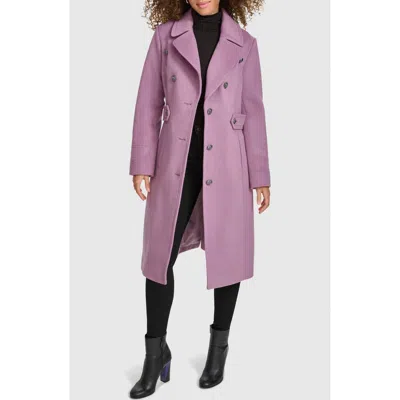 Kenneth Cole New York Notch Lapel Military Coat In Mauve