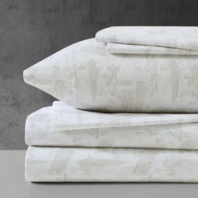 Kenneth Cole New York Nyc Landmarks Sheet Set In Lt-pastel Brown