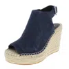 Kenneth Cole New York Women's Olivia Espadrille Peep-toe Wedges Women's Shoes In Blue