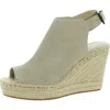 Kenneth Cole New York Olivia Womens Suede Peep Toe Wedge Sandals In Pink