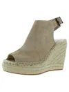 Kenneth Cole New York Olivia Womens Suede Peep Toe Wedge Sandals In Pink
