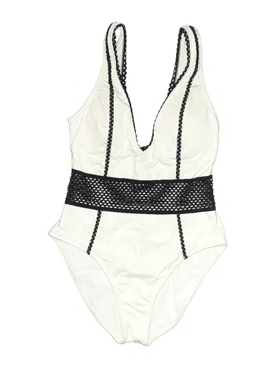 Pre-owned Kenneth Cole New York One Piece Swimsuit In White