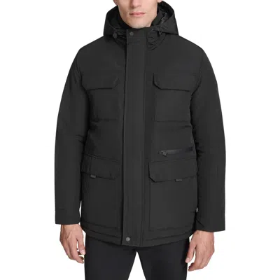 Kenneth Cole New York Oxford Water Resistant Parka In Black