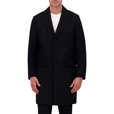 Kenneth Cole New York Peak Lapel Coat In Black