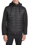 Kenneth Cole New York Quilted Zip-up Jacket In Black
