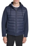 Kenneth Cole New York Quilted Zip-up Jacket In Blue