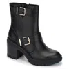 Kenneth Cole New York Rhode Heel Buckle Womens Faux Leather Casual Ankle Boots In Black