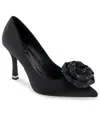 Kenneth Cole New York Romi Rosette Slip-on Pumps In Black Satin