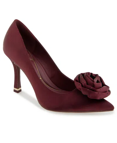 Kenneth Cole New York Romi Rosette Slip-on Pumps In Wine Satin
