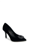 Kenneth Cole New York Romi Starburst Pointed Toe Pump In Black Velvet