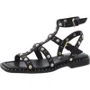 Kenneth Cole New York Ruby Womens Faux Leather Caged Slingback Sandals In Black