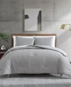 Kenneth Cole New York Serenity Wavy Lines Embossed Comforter Sets In Light Beige