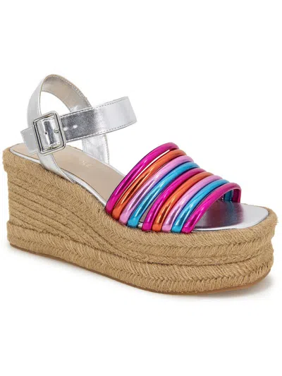 Kenneth Cole New York Shelby Womens Casual Ankle Strap Wedge Sandals In Multi