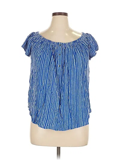Pre-owned Kenneth Cole New York Short Sleeve Blouse In Blue